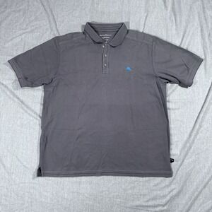 Tommy Bahama Polo Shirt Mens Large Gray Island Zone‎ Supima Cotton Golf Casual